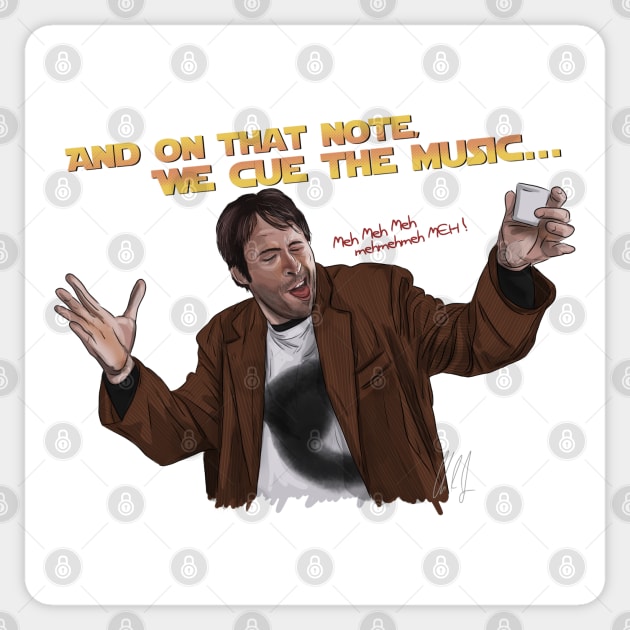 Jay & Silent Bob Strike Back: We Cue the Music Sticker by 51Deesigns